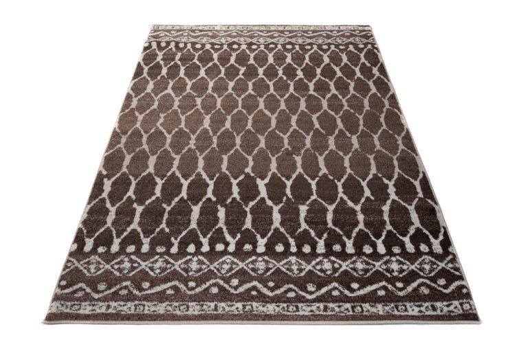 Tappeto Sari Moderno Marrone Ecrù Geometrico Rete