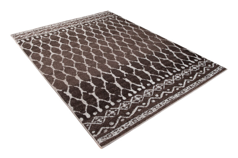 Tappeto Sari Moderno Marrone Ecrù Geometrico Rete