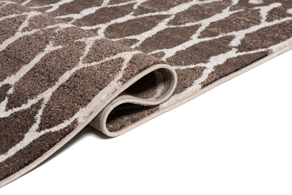 Tappeto Sari Moderno Marrone Ecrù Geometrico Rete