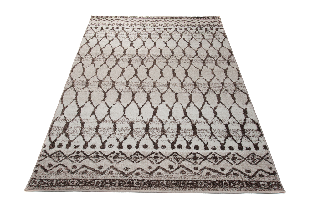 Tappeto Sari Moderno Marrone Beige Geometrico Rete