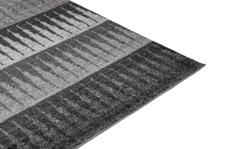 Tappeto Sari Moderno Sfumature di Grigio Geometrico Strisce