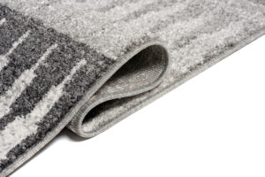 Tappeto Sari Moderno Sfumature di Grigio Geometrico Strisce