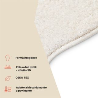 Tappeto Terra Crema Onda Forma Irregolare