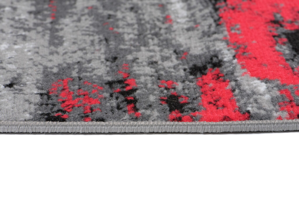 Passatoia Maya Grigio Nero Rosso Astratto