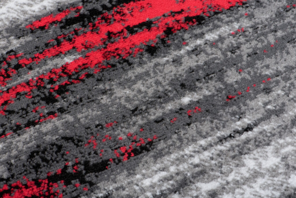 Passatoia Maya Grigio Nero Rosso Astratto