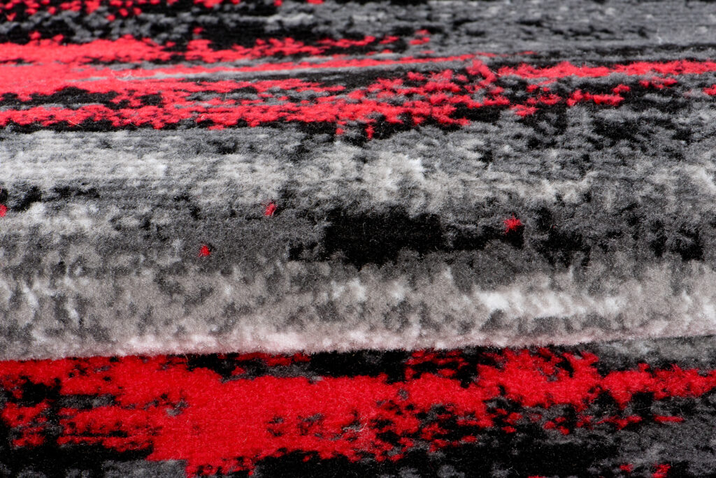 Passatoia Maya Grigio Nero Rosso Astratto