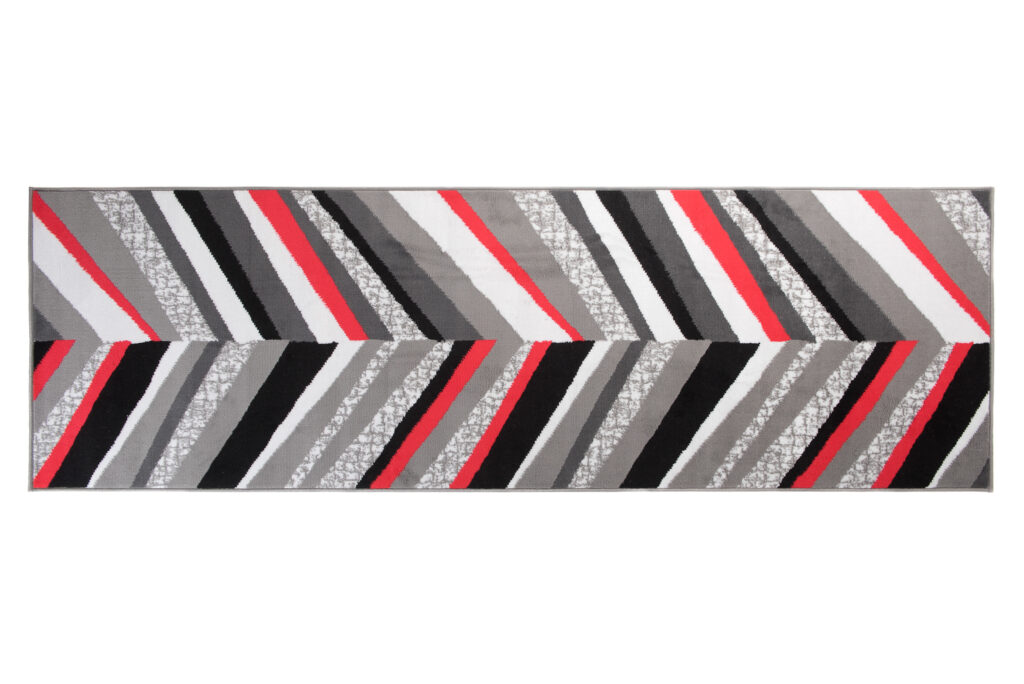 Passatoia Maya Grigio Rosso Geometrico a Linee