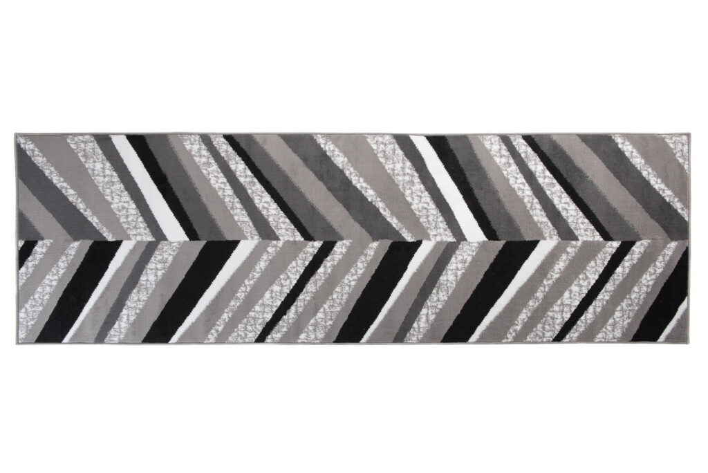 Passatoia Maya Grigio Nero Geometrico a Linee