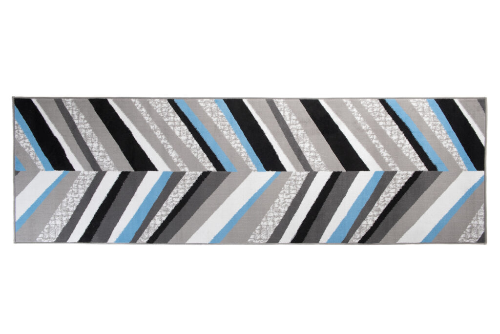 Passatoia Maya Grigio Blu Geometrico a Linee