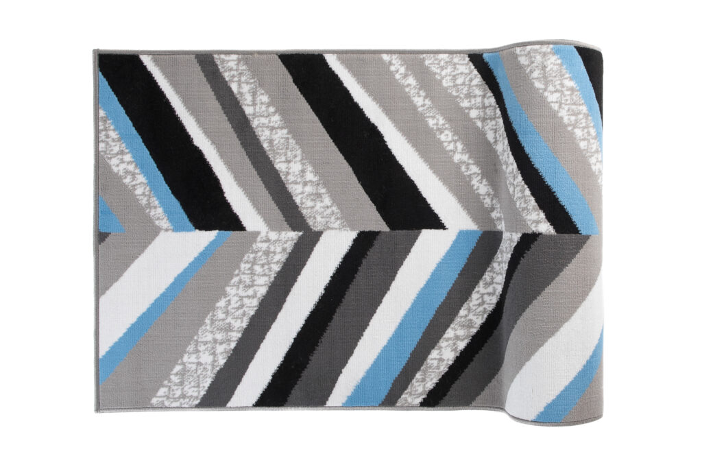 Passatoia Maya Grigio Blu Geometrico a Linee