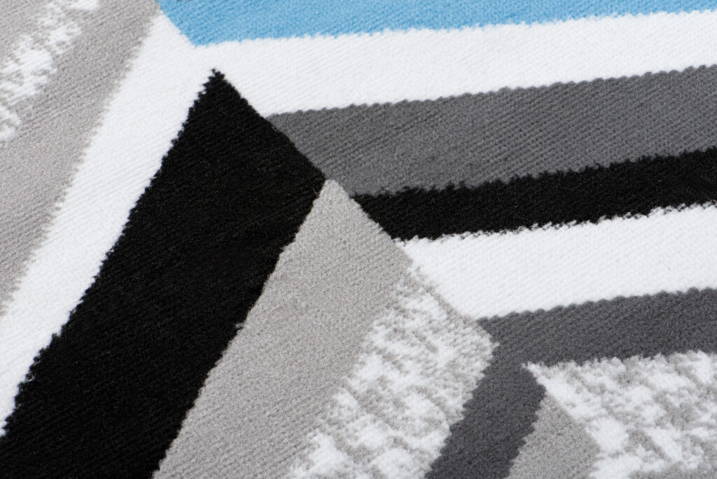 Passatoia Maya Grigio Blu Geometrico a Linee