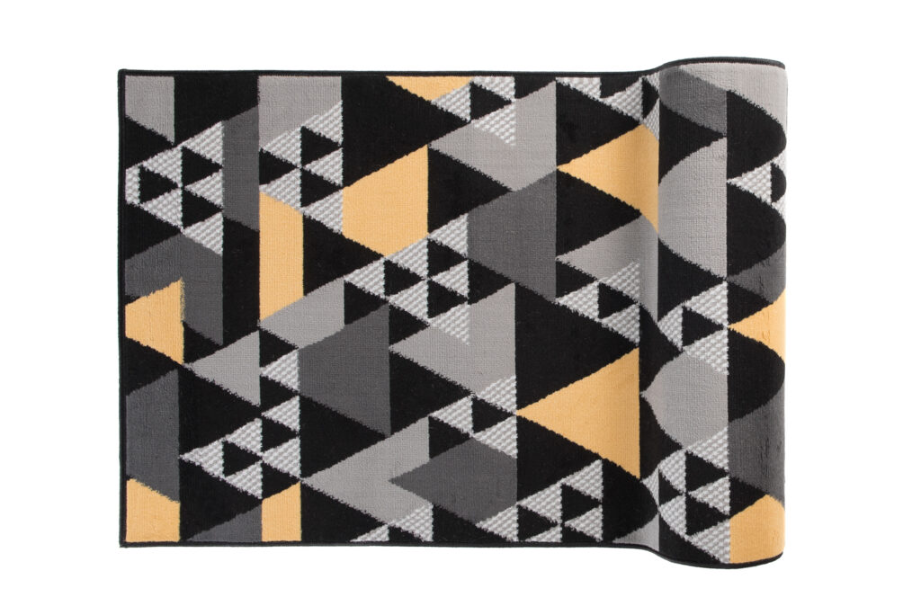 Passatoia Maya Grigio Giallo Geometrico con Triangoli