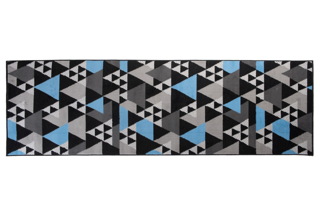 Passatoia Maya Grigio Blu Geometrico con Triangoli