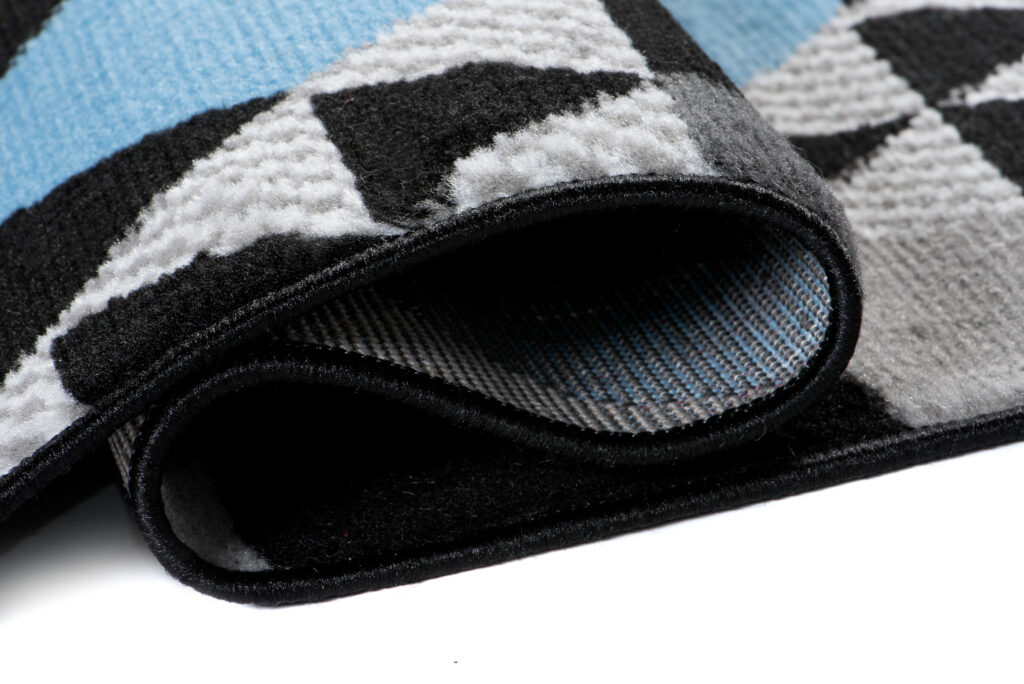 Passatoia Maya Grigio Blu Geometrico con Triangoli