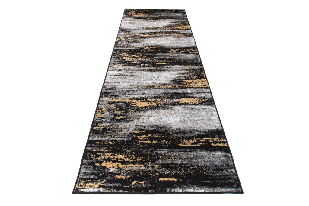 Passatoia Maya Grigio Nero Giallo Astratto