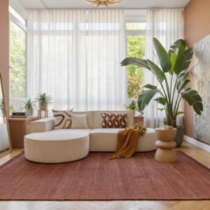 Tappeto Lana Loni Marrone Scuro