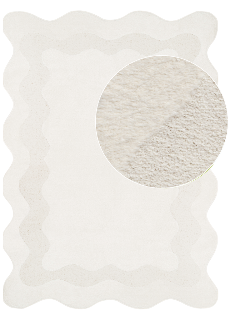 Tappeto Terra Crema Onda Forma Irregolare