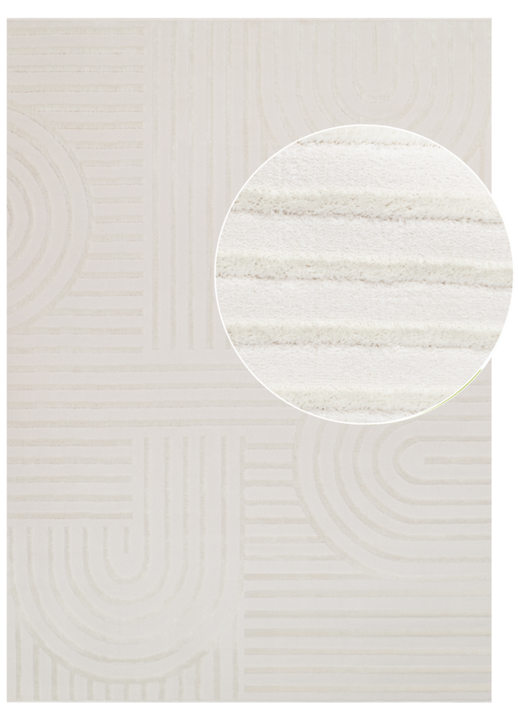 Tappeto Hygge Bianco Sporco Geometrico