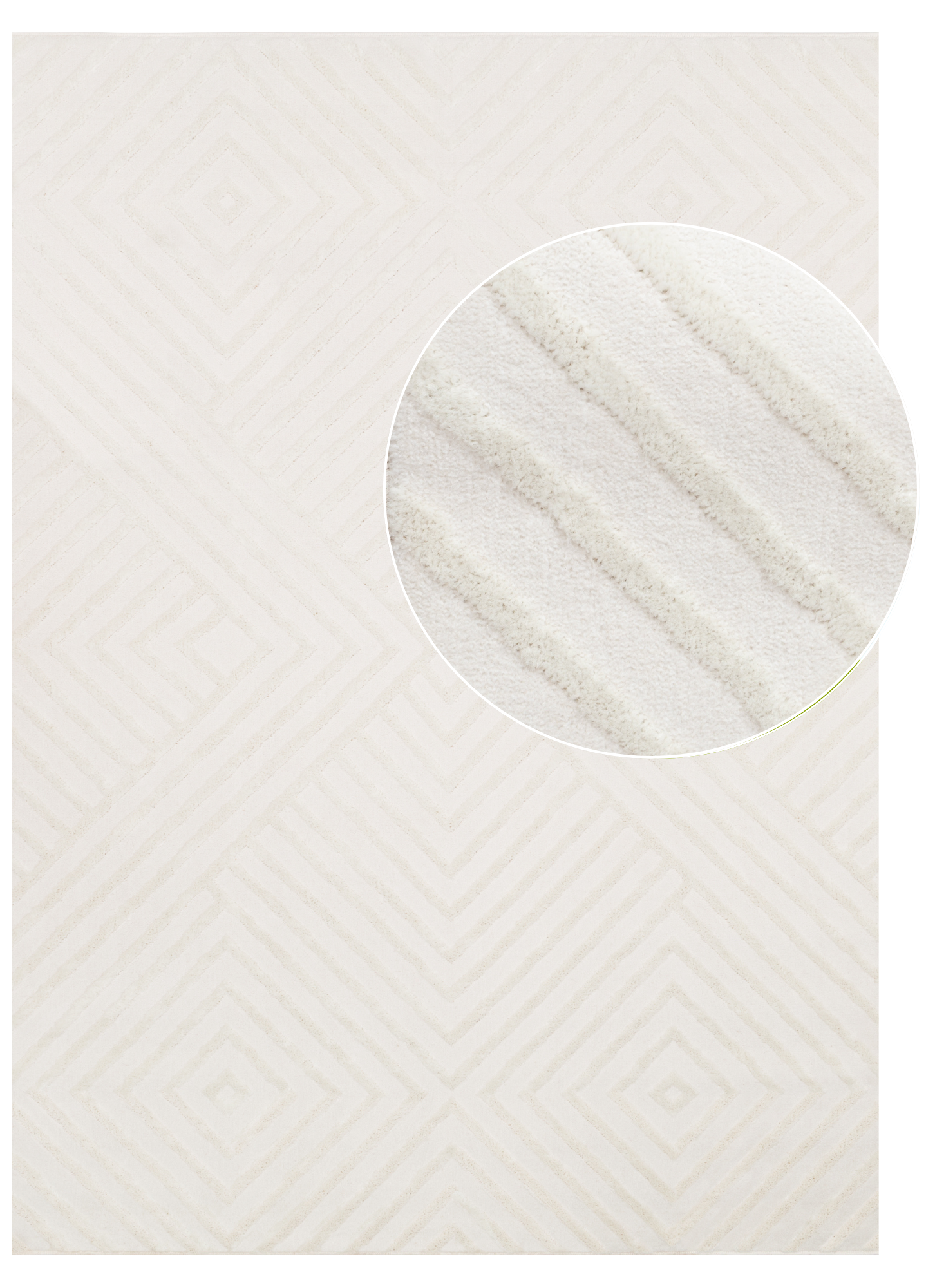 Tappeto Hygge Bianco Sporco Rombi