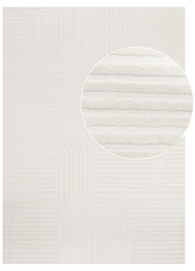 Tappeto Hygge Bianco Sporco Strisce