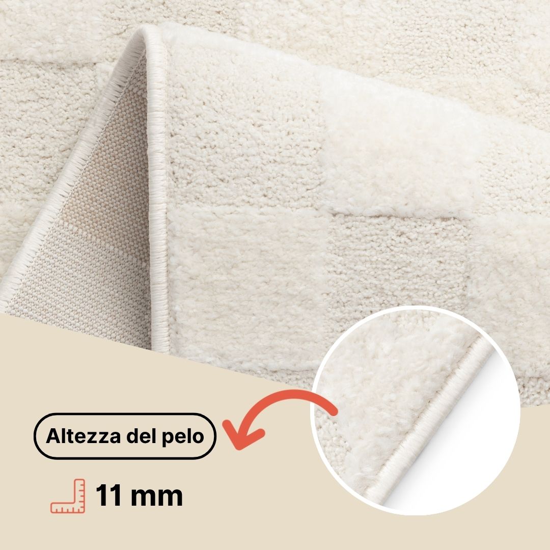 Tappeto Terra Crema Foglie di Palma