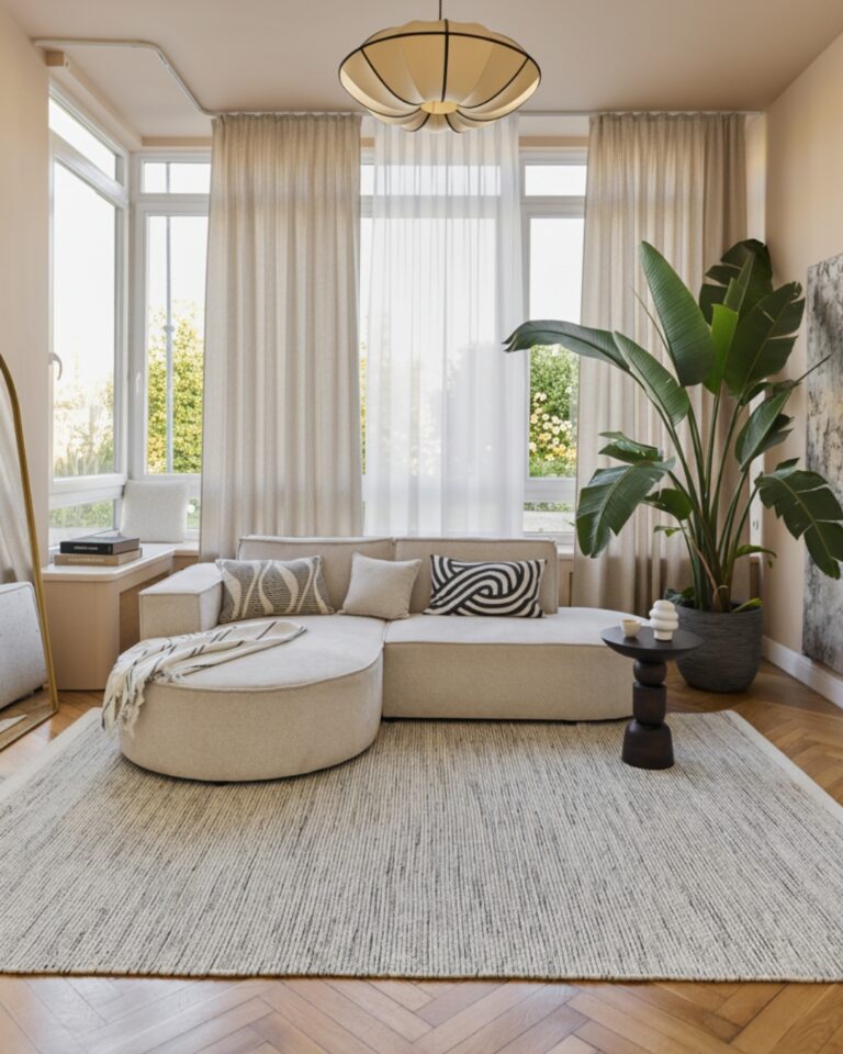 Tappeto Lana Loni Beige