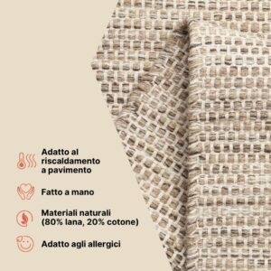 Tappeto Lana Loni Beige