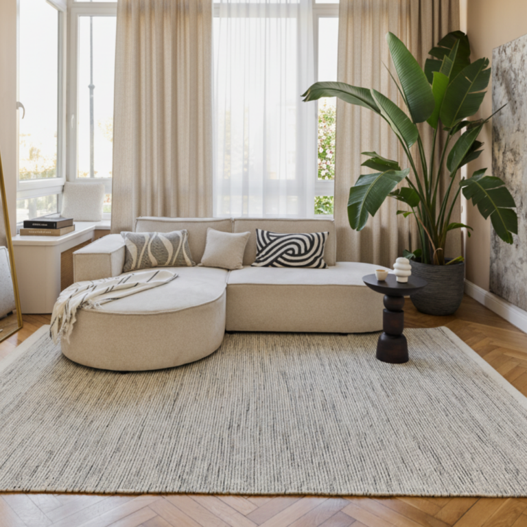 Tappeto Lana Loni Beige