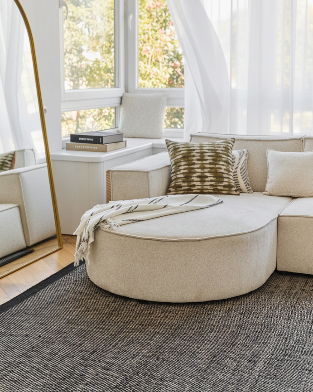 Tappeto Lana Loni Nero