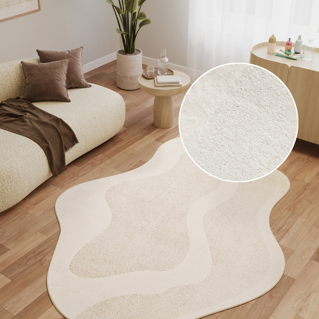 Tappeto Terra Crema Forma Irregolare