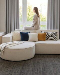 Tappeto Lana Loni Nero