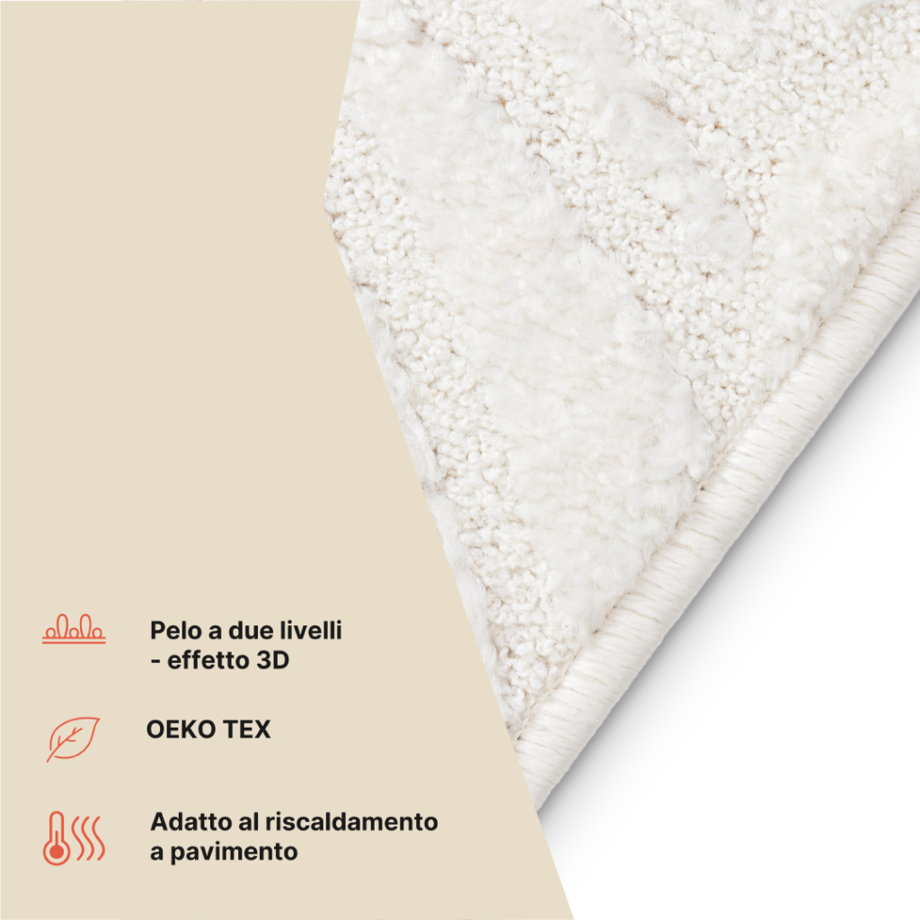 Tappeto Terra Crema Foglie di Palma