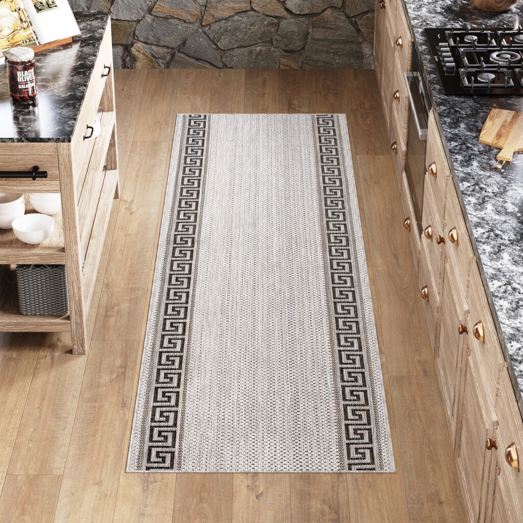 Passatoia Melissa Grigia Nero a Zigzag Indoor Outdoor