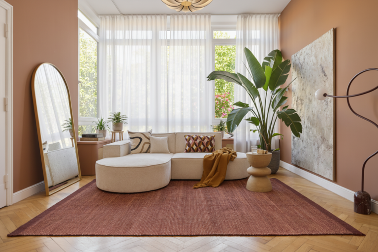 Tappeto Lana Loni Marrone Scuro