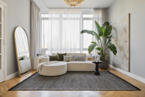 Tappeto Lana Loni Nero