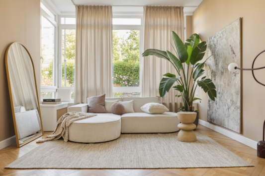 Tappeto Lana Loni Marrone Chiaro