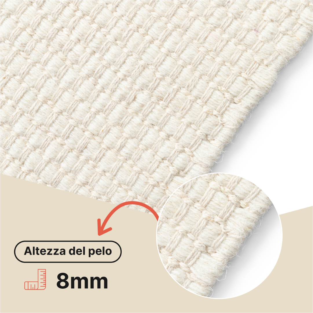 Tappeto Lana Loni Bianco