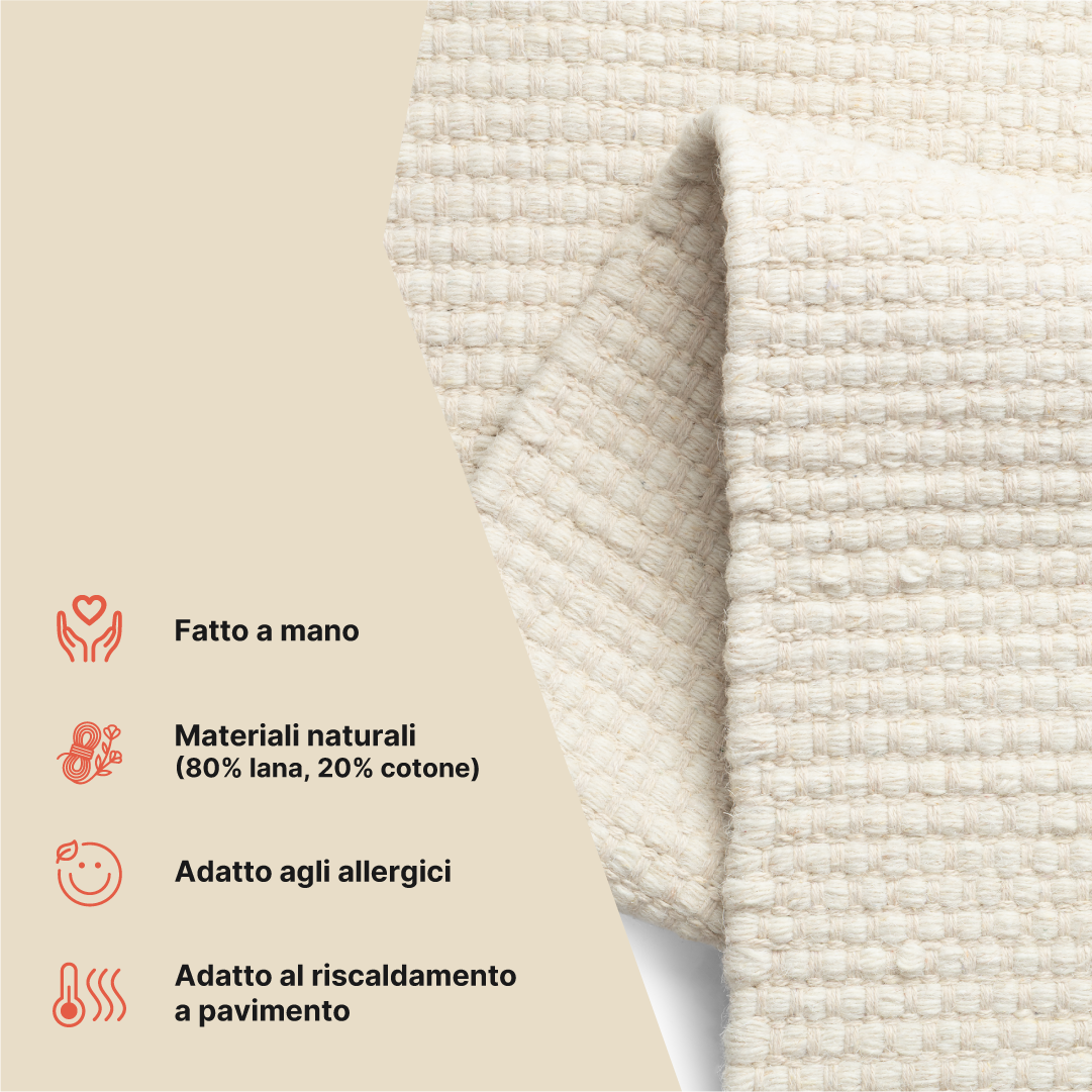 Tappeto Lana Loni Bianco