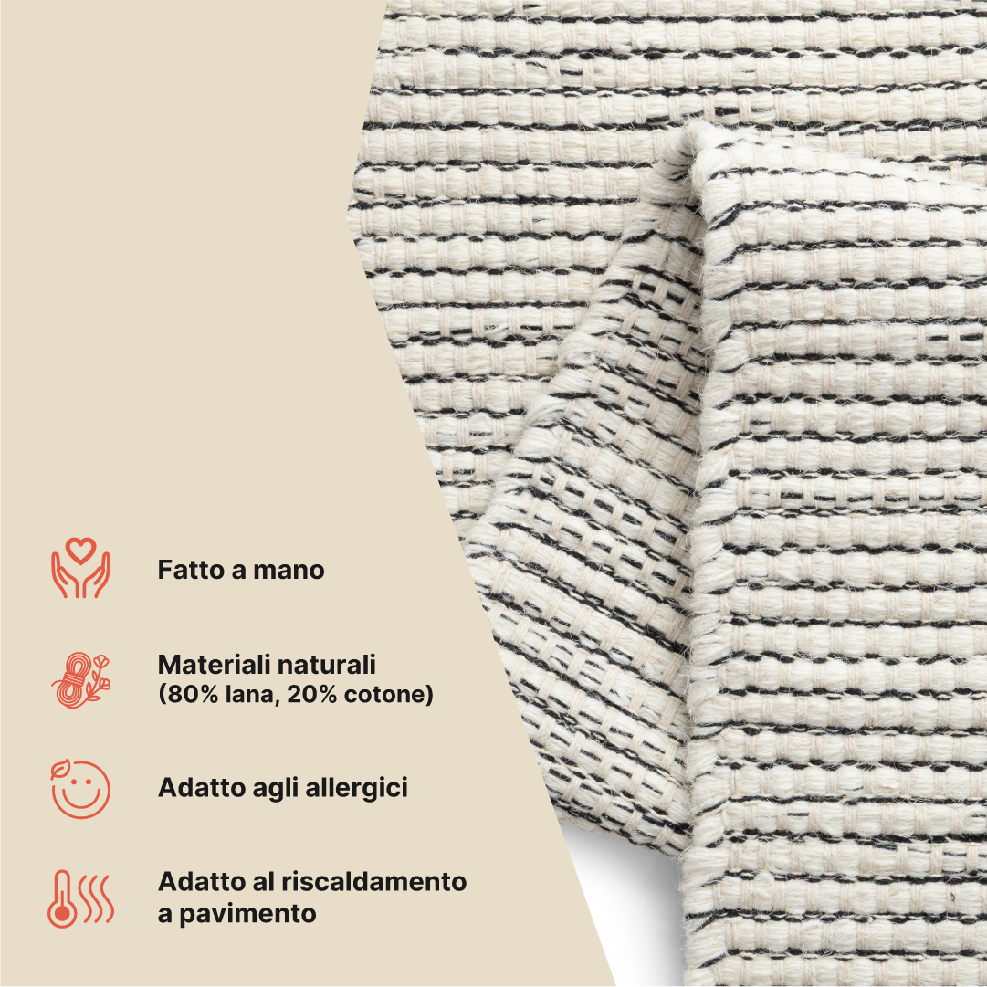 Tappeto Lana Loni Beige