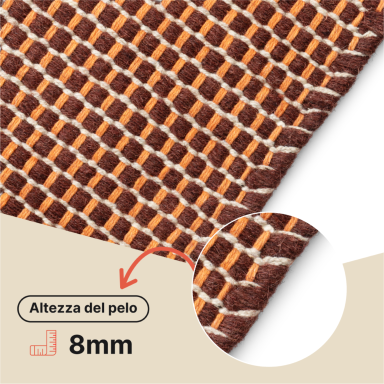 Tappeto Lana Loni Marrone Scuro
