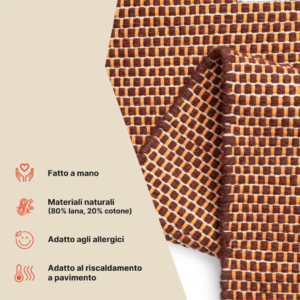 Tappeto Lana Loni Marrone Scuro