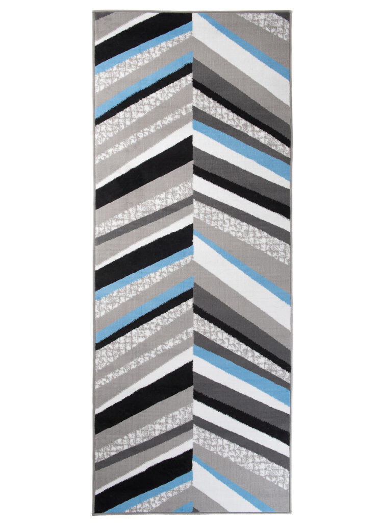 Passatoia Maya Grigio Blu Geometrico a Linee