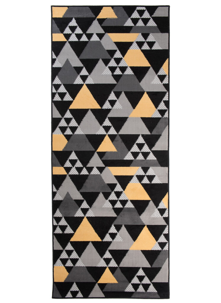 Passatoia Maya Grigio Giallo Geometrico con Triangoli