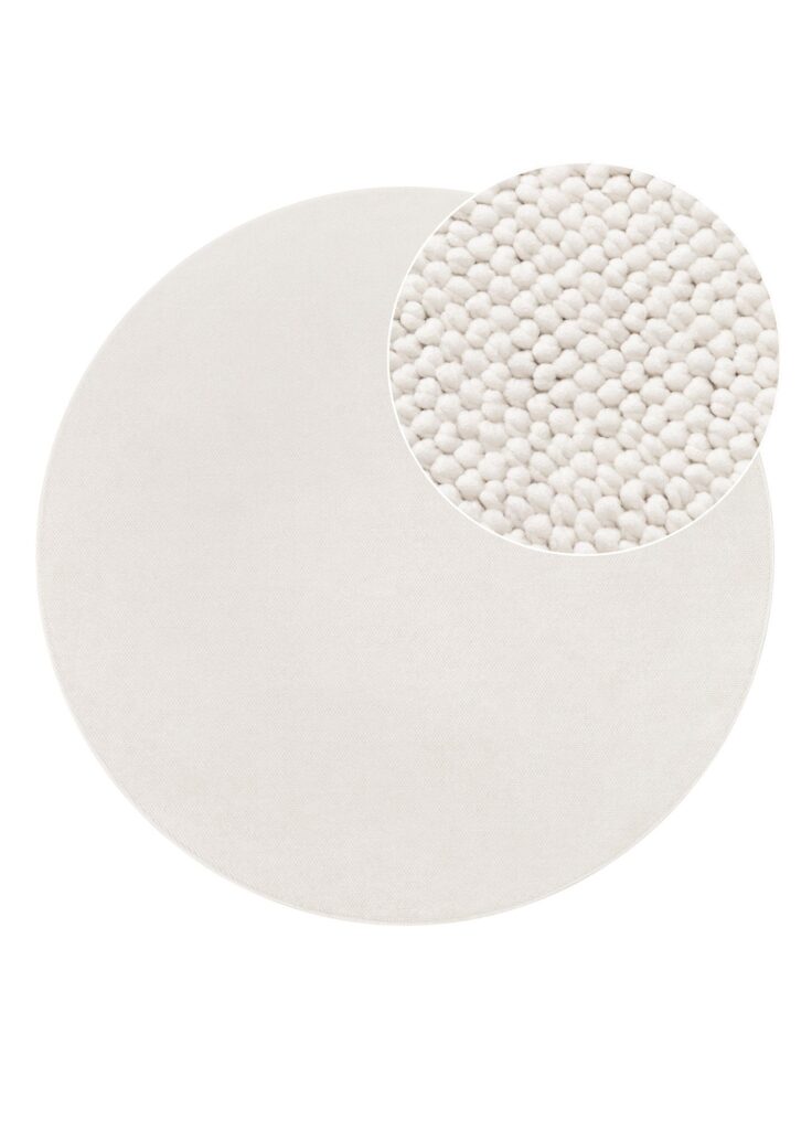 Tappeto Agra Rotondo Crema Moderno