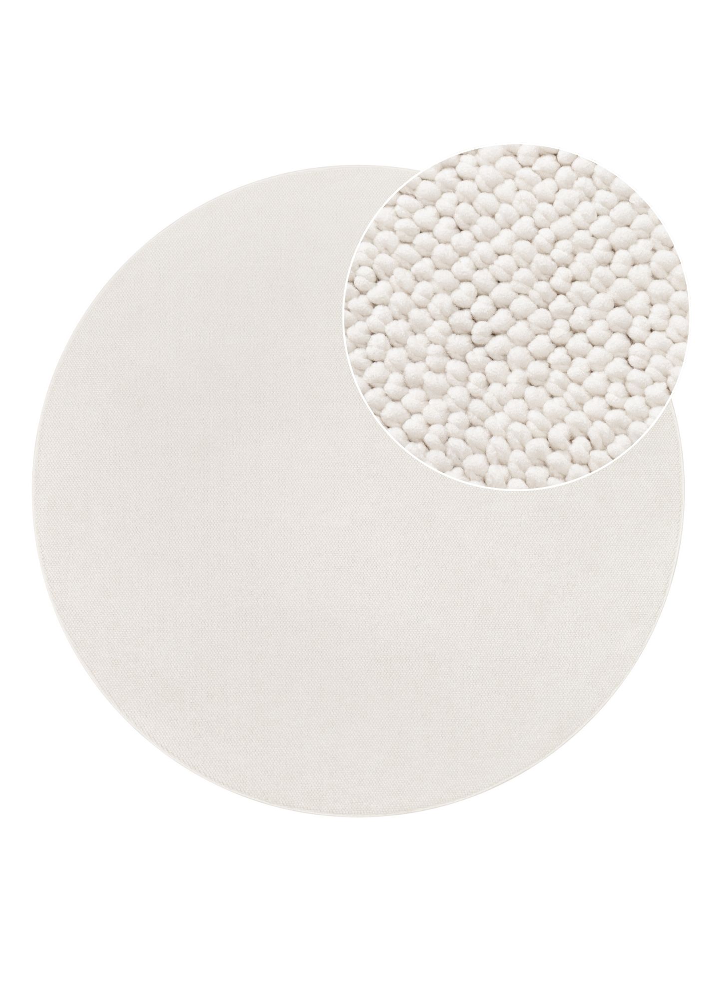 Tappeto Agra Rotondo Crema Moderno