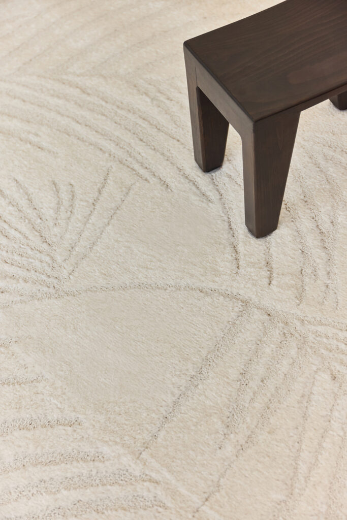 Tappeto Terra Crema Foglie di Palma
