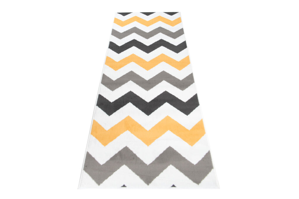 Passatoia Maya Grigio Giallo Geometrico a Zigzag