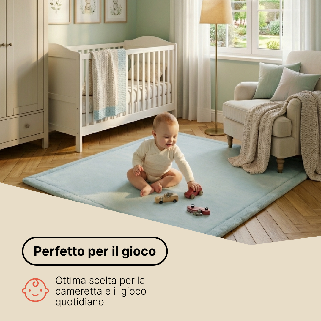 Tappeto Bambini Fluffin Rotondo Grigio Scuro