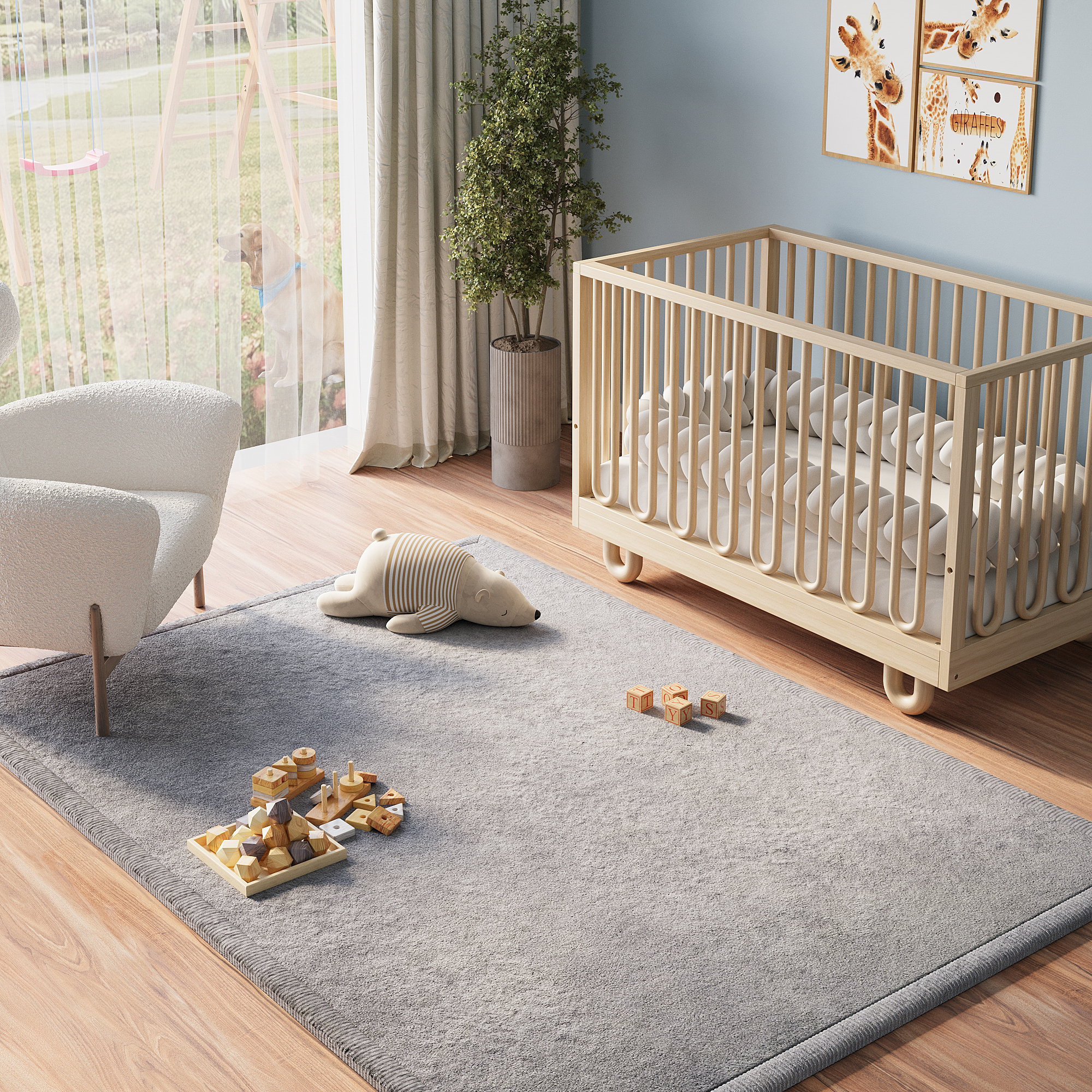 Tappeto Bambini Fluffin Grigio Scuro