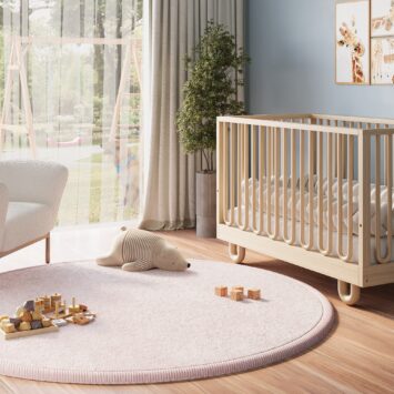 Tappeto Bambini Fluffin Rotondo Rosa